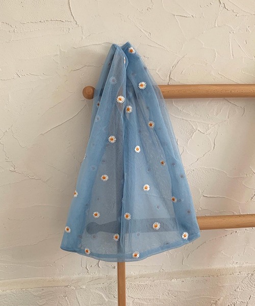 Mignonjour(ミニョンジュール)の「Mignonjour/デイジー柄シアートートバッグ M2476(トートバッグ・レディース・ホワイト/パープル/ベージュ/グリーン/ピンク/ベビーピンク/ブラック/ブルー・FREE)」の5枚目の写真