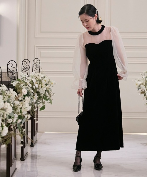 forksy.】【オケージョン対応】配色切替オーガンジー×ベロア