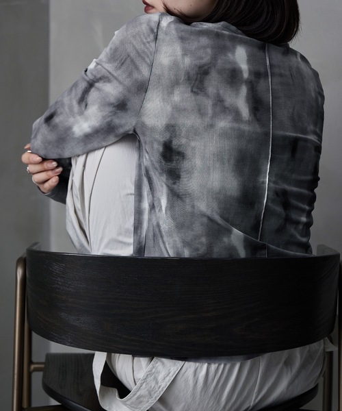 etoll.（エトル）の「ニュアンスチュールシャーリングPO（Tシャツ/カットソー・レディース・グリーン/パープル/ブラック・M）」の2枚目の写真