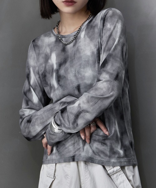 etoll.（エトル）の「ニュアンスチュールシャーリングPO（Tシャツ/カットソー・レディース・グリーン/パープル/ブラック・M）」の4枚目の写真