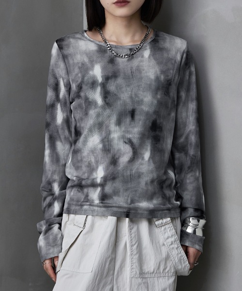 etoll.（エトル）の「ニュアンスチュールシャーリングPO（Tシャツ/カットソー・レディース・グリーン/パープル/ブラック・M）」の8枚目の写真