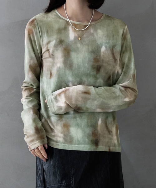 etoll.（エトル）の「ニュアンスチュールシャーリングPO（Tシャツ/カットソー・レディース・グリーン/パープル/ブラック・M）」の9枚目の写真