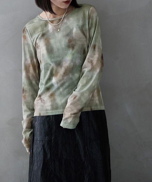 etoll.（エトル）の「ニュアンスチュールシャーリングPO（Tシャツ/カットソー・レディース・グリーン/パープル/ブラック・M）」の13枚目の写真