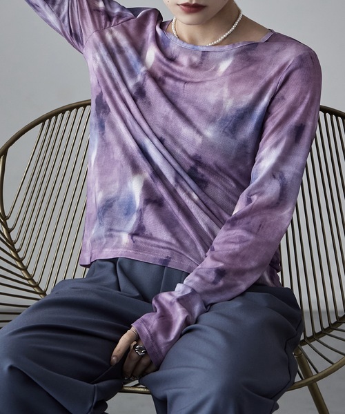 etoll.（エトル）の「ニュアンスチュールシャーリングPO（Tシャツ/カットソー・レディース・グリーン/パープル/ブラック・M）」の14枚目の写真