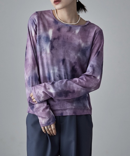 etoll.（エトル）の「ニュアンスチュールシャーリングPO（Tシャツ/カットソー・レディース・グリーン/パープル/ブラック・M）」の16枚目の写真