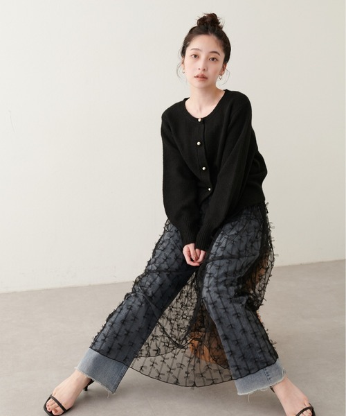 natural couture（ナチュラルクチュール）の「【ZOZO限定】ころりん釦クルーネックカーデ（カーディガン/ボレロ・レディース・モカ/オレンジ/ネイビー/ボルドー/オフホワイト/グレー/ブラック・FREE）」の17枚目の写真