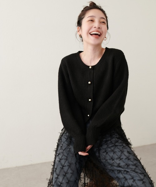 natural couture（ナチュラルクチュール）の「【ZOZO限定】ころりん釦クルーネックカーデ（カーディガン/ボレロ・レディース・モカ/オレンジ/ネイビー/ボルドー/オフホワイト/グレー/ブラック・FREE）」の16枚目の写真