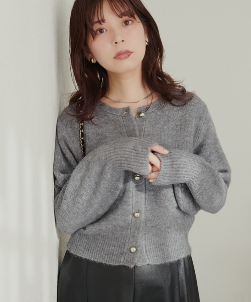 natural couture（ナチュラルクチュール）の「【ZOZO限定】ころりん釦クルーネックカーデ（カーディガン/ボレロ・レディース・モカ/オレンジ/ネイビー/ボルドー/オフホワイト/グレー/ブラック・FREE）」の20枚目の写真