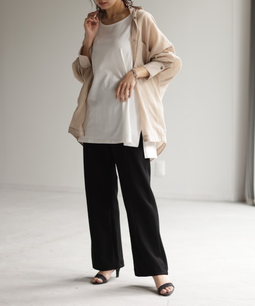 HUG.U（ハグユー）の「推し色見つかる 超楽カラーパンツ（スラックス・レディース・ベージュ/イエロー/レッド/グリーン/ブラック/グレー/ブルー/フューシャピンク・レギュラー丈/トール丈）」の10枚目の写真