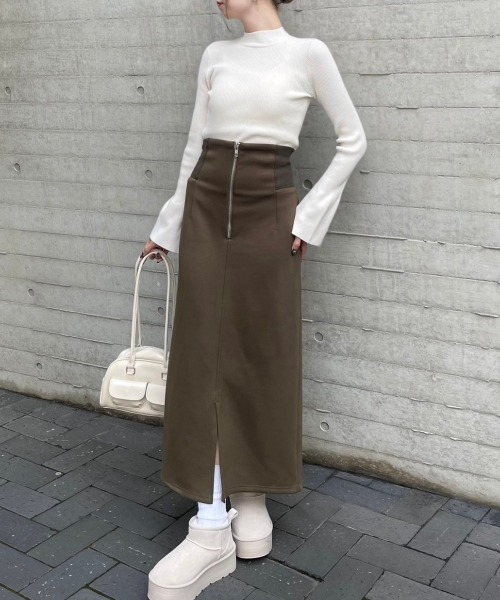 clear（クリア）の「【低身長サイズ有】ウエストリブIラインスカート [骨格ストレート 大人]≪2024AW新作≫（スカート・レディース・カーキ/ブラック/グレー・F/XS）」の3枚目の写真