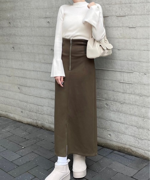 clear（クリア）の「【低身長サイズ有】ウエストリブIラインスカート [骨格ストレート 大人]≪2024AW新作≫（スカート・レディース・カーキ/ブラック/グレー・F/XS）」の13枚目の写真