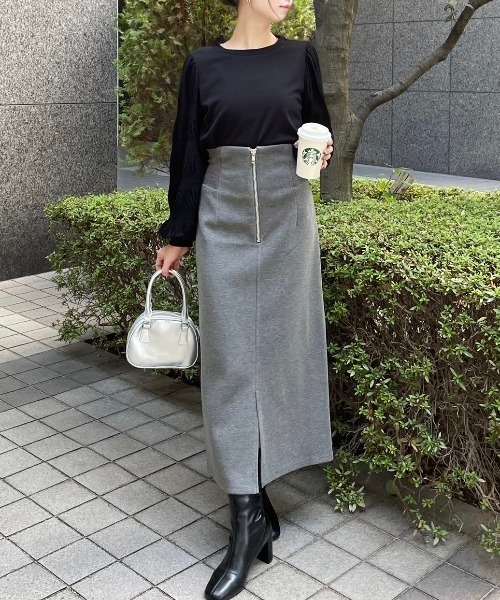 clear（クリア）の「【低身長サイズ有】ウエストリブIラインスカート [骨格ストレート 大人]≪2024AW新作≫（スカート・レディース・カーキ/ブラック/グレー・F/XS）」の17枚目の写真