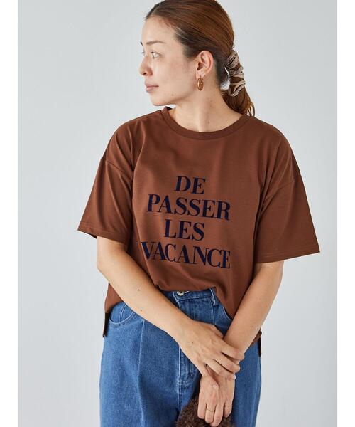 Lugnoncure(ルノンキュール)の「【接触冷感】ロゴプリントTシャツ(Tシャツ/カットソー・レディース・オフホワイト/ネイビー/ダークブラウン・F)」の3枚目の写真