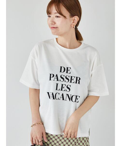 Lugnoncure(ルノンキュール)の「【接触冷感】ロゴプリントTシャツ(Tシャツ/カットソー・レディース・オフホワイト/ネイビー/ダークブラウン・F)」の2枚目の写真