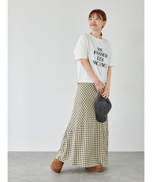 Lugnoncure(ルノンキュール)の「【接触冷感】ロゴプリントTシャツ(Tシャツ/カットソー・レディース・オフホワイト/ネイビー/ダークブラウン・F)」の8枚目の写真