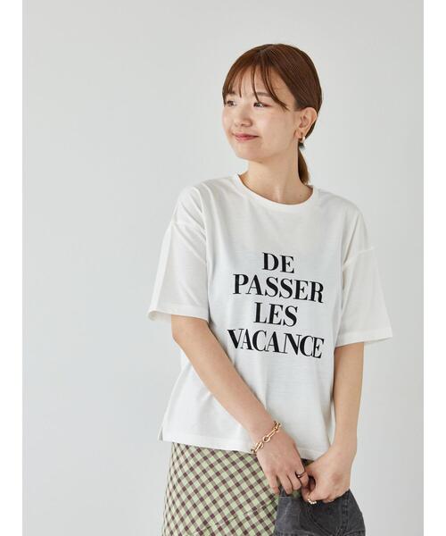 Lugnoncure(ルノンキュール)の「【接触冷感】ロゴプリントTシャツ(Tシャツ/カットソー・レディース・オフホワイト/ネイビー/ダークブラウン・F)」の7枚目の写真