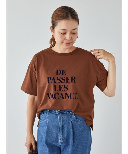 Lugnoncure(ルノンキュール)の「【接触冷感】ロゴプリントTシャツ(Tシャツ/カットソー・レディース・オフホワイト/ネイビー/ダークブラウン・F)」の4枚目の写真