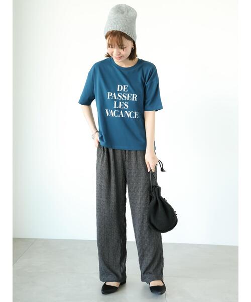 Lugnoncure(ルノンキュール)の「【接触冷感】ロゴプリントTシャツ(Tシャツ/カットソー・レディース・オフホワイト/ネイビー/ダークブラウン・F)」の11枚目の写真