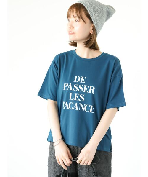 Lugnoncure(ルノンキュール)の「【接触冷感】ロゴプリントTシャツ(Tシャツ/カットソー・レディース・オフホワイト/ネイビー/ダークブラウン・F)」の13枚目の写真