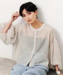 OPAQUE.CLIP | シアーバルーンボリュームスリーブブラウス【洗濯機洗い可】(シャツ/ブラウス)