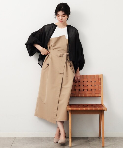 OPAQUE.CLIP（オペークドットクリップ）の「◆シアーバルーンボリュームスリーブブラウス【洗濯機洗い可】（シャツ/ブラウス・レディース・ライトグレー/グリーン系/ブラック・00）」の8枚目の写真