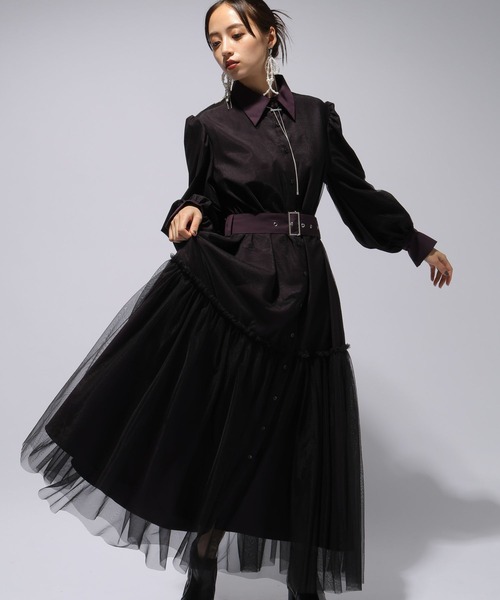 HARE（ハレ）の「チュールレイヤーデザインワンピース(HARE