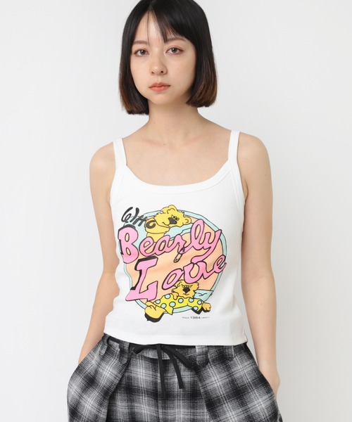 RNA(アールエヌエー)の「M2313 ベアープリント2WAYキャミ(キャミソール・レディース・ブラック/ホワイト・MEDIUM)」の2枚目の写真