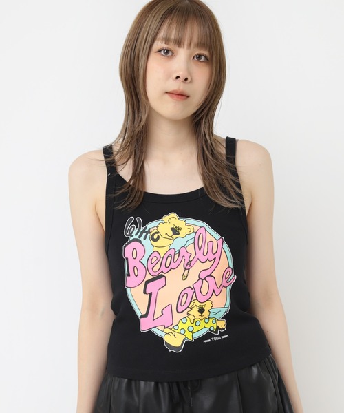 RNA(アールエヌエー)の「M2313 ベアープリント2WAYキャミ(キャミソール・レディース・ブラック/ホワイト・MEDIUM)」の1枚目の写真