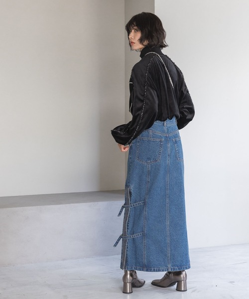 PAGEBOY（ページボーイ）の「ハーフZIPベロアトラックジャケット（ジャージ・レディース・ベージュ/ブラック/ターコイズブルー・FREE）」の5枚目の写真