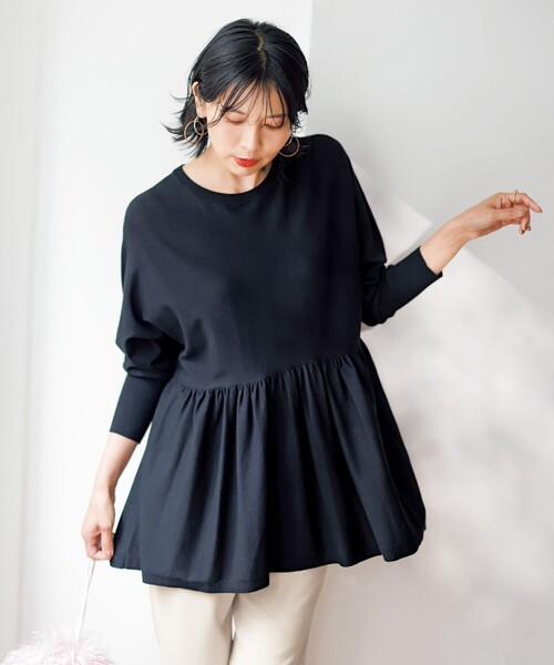 【セール】【洗える】マイビューティニット ペプラム（ニット/セーター）｜UNFILO（アンフィーロ）