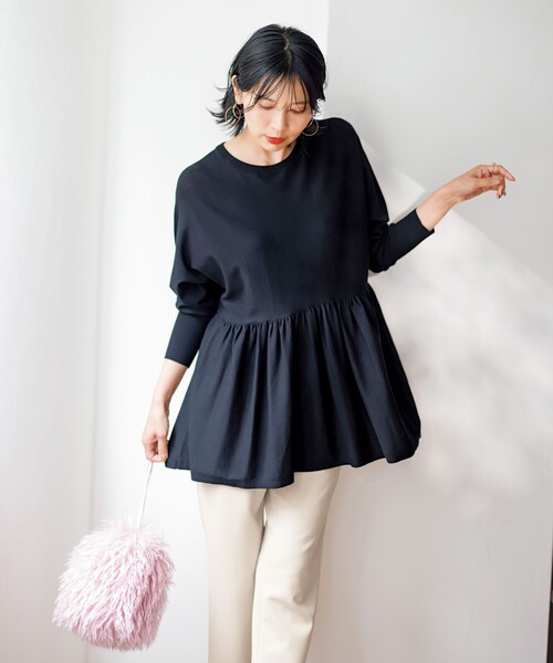 【セール】【洗える】マイビューティニット ペプラム（ニット/セーター）｜UNFILO（アンフィーロ）