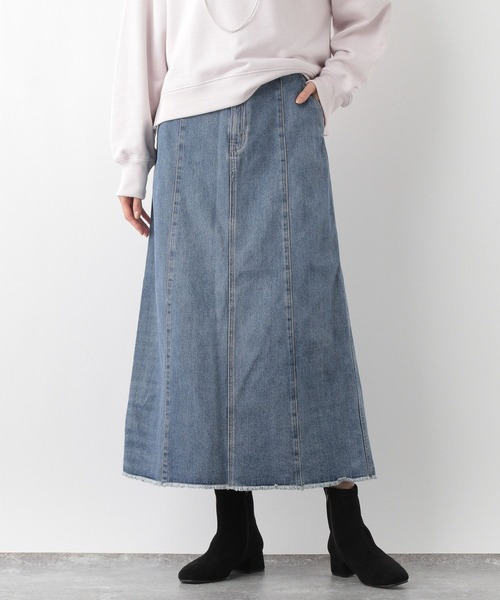 GLOBAL WORK（グローバルワーク）の「GOODデニムナロースカート/118369（デニムスカート・レディース・ブルー/グレー/ネイビー・MEDIUM/LARGE）」の9枚目の写真