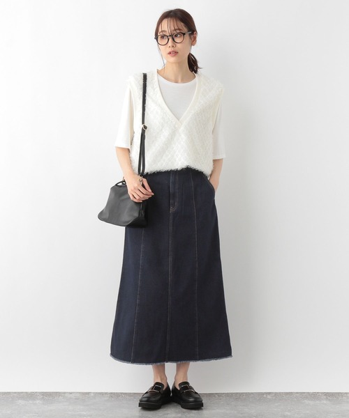 GLOBAL WORK（グローバルワーク）の「GOODデニムナロースカート/118369（デニムスカート・レディース・ブルー/グレー/ネイビー・MEDIUM/LARGE）」の16枚目の写真