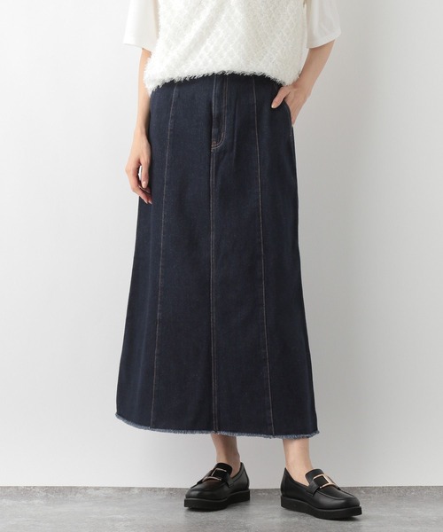 GLOBAL WORK（グローバルワーク）の「GOODデニムナロースカート/118369（デニムスカート・レディース・ブルー/グレー/ネイビー・MEDIUM/LARGE）」の13枚目の写真