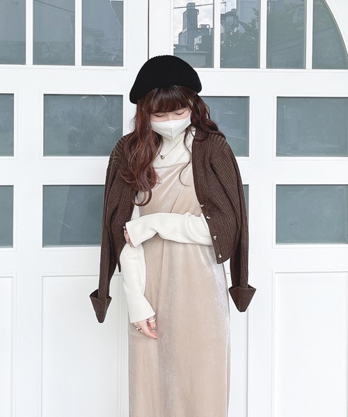 SHEPP(シープ)の「ハイネックフリルシアートップス アンサンブルニット(ニット/セーター・レディース・アイボリー/ブラウン/ベージュ・F)」の16枚目の写真