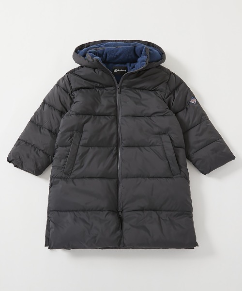 ネイビー フード付き ロングファイバーダウンジャケット セール】洗える ファイバーダウン あったか防風 ロングコート（ダウン