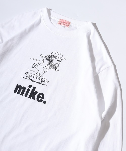 BIG MIKE（ビッグマイク）の「BIG MIKE プリント ロングスリーブTEE（Tシャツ/カットソー・メンズ・ホワイト系その他3/ブラック系その他5/ホワイト系その他5/ブラック系その他2/ホワイト系その他2/ブラック系その他/ホワイト系その他/グリーン/ブラック系その他4/ホワイト系その他4/チャコール/ブラック系その他3/ホワイト系その他6/グレー・XL/L/M）」の5枚目の写真