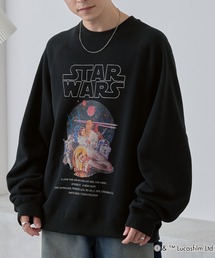 STAR WARS/スターウォーズ 別注 ヴィンテージライクプリント オーバーサイズラグランスウェット