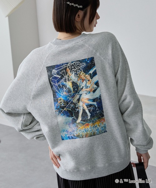 STAR WARS(スターウォーズ)の「STAR WARS/スターウォーズ 別注 ヴィンテージライクプリント オーバーサイズラグランスウェット(スウェット・レディース・グレー系/ブラック系/ブラック/アッシュグレー・L/M)」の11枚目の写真