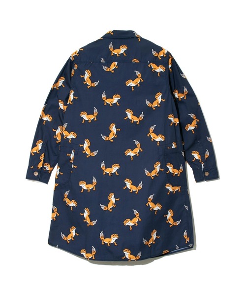 go slow caravan(ゴースローキャラバン)の「ブタ/レオパードゲッコー シャツワンピース W(シャツワンピース・レディース・ネイビー/ブラック・FREE)」の5枚目の写真