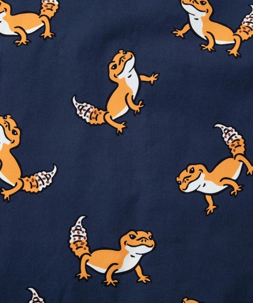 go slow caravan(ゴースローキャラバン)の「ブタ/レオパードゲッコー シャツワンピース W(シャツワンピース・レディース・ネイビー/ブラック・FREE)」の6枚目の写真