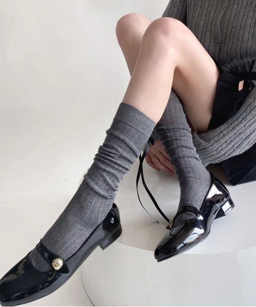 CALIFORNIA OUTFITTERS（カリフォルニア アウトフィッターズ）の「3-8E27 バック リボン シアー フレンチガーリー ソックス（ソックス/靴下・レディース・ホワイト/ライトグレー/グレー/ブラック・ONESIZE）」の4枚目の写真