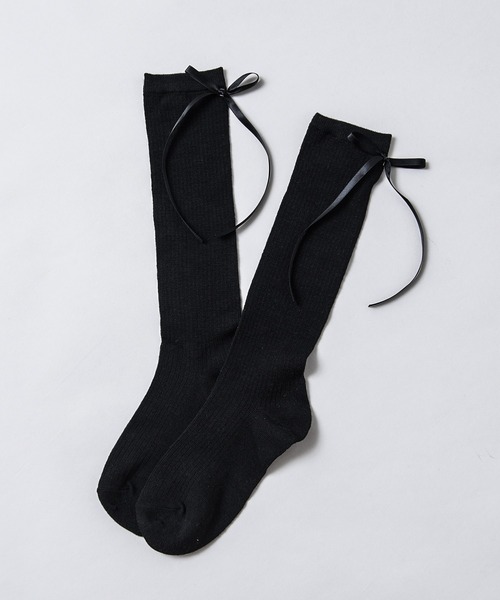 CALIFORNIA OUTFITTERS（カリフォルニア アウトフィッターズ）の「3-8E27 バック リボン シアー フレンチガーリー ソックス（ソックス/靴下・レディース・ホワイト/ライトグレー/グレー/ブラック・ONESIZE）」の9枚目の写真