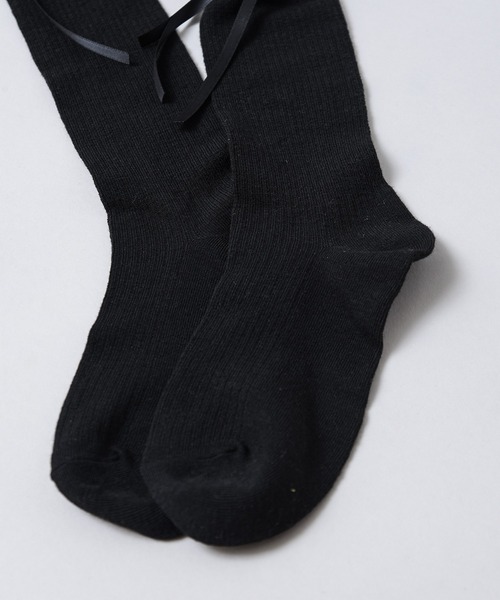 CALIFORNIA OUTFITTERS（カリフォルニア アウトフィッターズ）の「3-8E27 バック リボン シアー フレンチガーリー ソックス（ソックス/靴下・レディース・ホワイト/ライトグレー/グレー/ブラック・ONESIZE）」の12枚目の写真