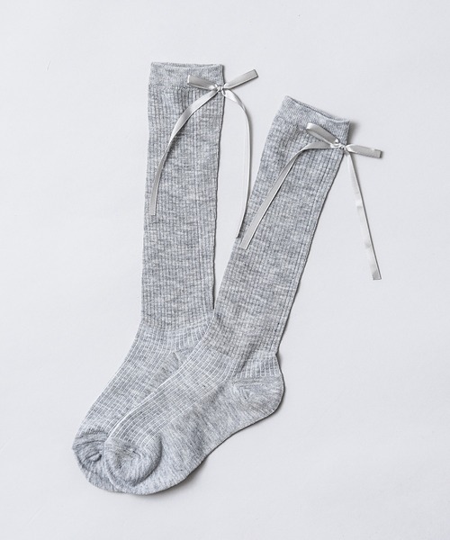 CALIFORNIA OUTFITTERS（カリフォルニア アウトフィッターズ）の「3-8E27 バック リボン シアー フレンチガーリー ソックス（ソックス/靴下・レディース・ホワイト/ライトグレー/グレー/ブラック・ONESIZE）」の13枚目の写真