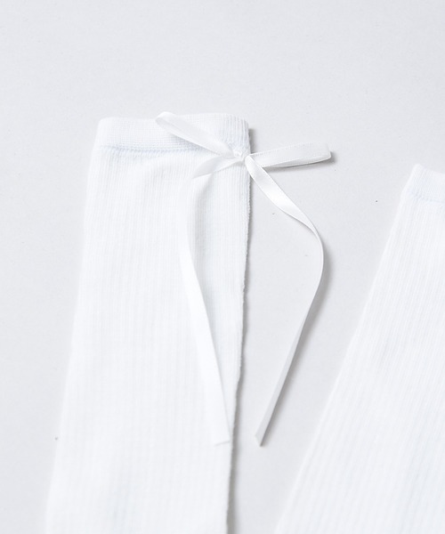 CALIFORNIA OUTFITTERS（カリフォルニア アウトフィッターズ）の「3-8E27 バック リボン シアー フレンチガーリー ソックス（ソックス/靴下・レディース・ホワイト/ライトグレー/グレー/ブラック・ONESIZE）」の7枚目の写真