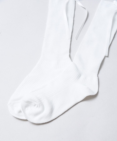 CALIFORNIA OUTFITTERS（カリフォルニア アウトフィッターズ）の「3-8E27 バック リボン シアー フレンチガーリー ソックス（ソックス/靴下・レディース・ホワイト/ライトグレー/グレー/ブラック・ONESIZE）」の8枚目の写真