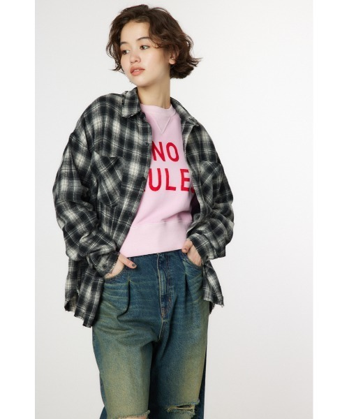 RODEO CROWNS WIDE BOWL(ロデオクラウンズワイドボウル)の「Grunge Check シャツ(シャツ/ブラウス・レディース・ブラック系その他/ブラウン系その他・SMALL/MEDIUM)」の3枚目の写真