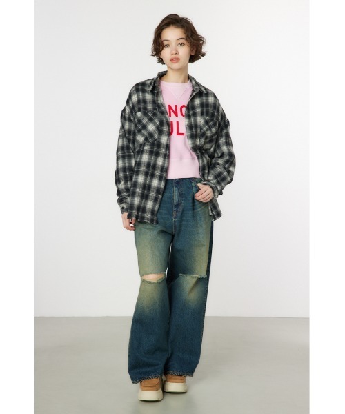 RODEO CROWNS WIDE BOWL(ロデオクラウンズワイドボウル)の「Grunge Check シャツ(シャツ/ブラウス・レディース・ブラック系その他/ブラウン系その他・SMALL/MEDIUM)」の6枚目の写真