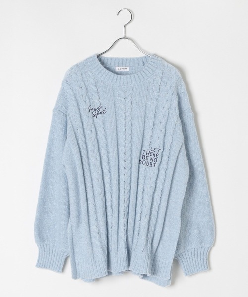 LEPSIM(レプシィム)の「【産前・産後対応】マタニティ/刺繍ケーブルプルオーバー 149943(マタニティウェア/グッズ・レディース・ベージュ/オレンジ/チャコールグレー/ライトブルー・FREE)」の3枚目の写真